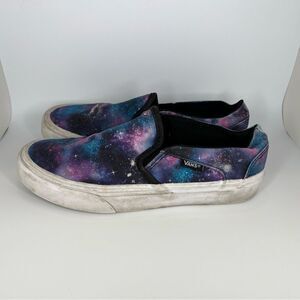 Vans Galaxy Slip-On Sneakers - Black and Purple Women’s 6.5